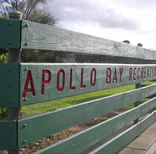 Apollo Bay Recreation Reserve - Apollo Bay: Apollo Bay Reserve welcome sign
