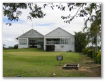 Ayr Golf Course - Ayr: Side view of Club House and practice green