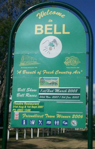 Bells N Whistles Accommodation Park - Bell: Welcome to Bell sign