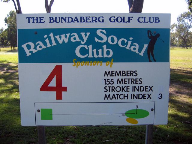 Bundaberg Golf Club - Bundaberg: Layout of Hole 4: Par 3, 155 meters