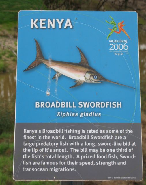 Charlton Travellers Rest Ensuite Caravan Park - Charlton: Kenya Broadbill Swordfish - I assume these can or used to be fished from the Avoca River