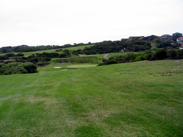 Coast Golf Course - Little Bay: Approach to the Green on Hole 16 - there is a gully directly in front of the green