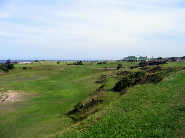 Coast Golf Course - Little Bay: The gully option on Hole 18