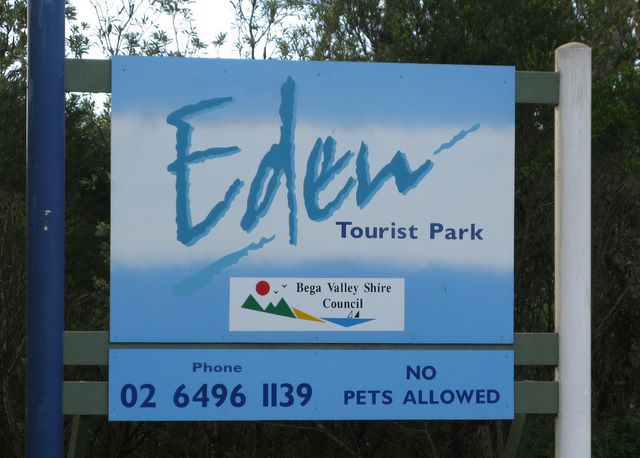 Eden Tourist Park - Eden: Eden Tourist Park welcome sign