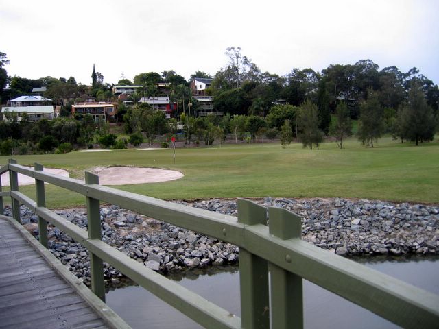 Emerald Lakes Golf Course - Carrara: Emerald Lakes Golf Club View of Green on Hole 5 from bridge