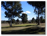 Goolabri Resort Golf Course - Sutton: Approach to the Green on Hole 1