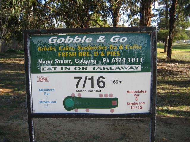 Gulgong Golf Course - Gulgong: Layout of Hole 7 - Par 3, 166 meters