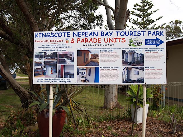 Kingscote Nepean Bay Tourist Park - Kingscote Kangaroo Island: Kingscote Nepean Bay Tourist Park welcome sign