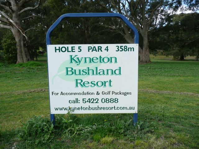 Kyneton Golf Club - Kyneton: Kyneton Golf Club Hole 5 Par 4, 358 metres. Hole sponsored by Kyneton Bushland Resort.