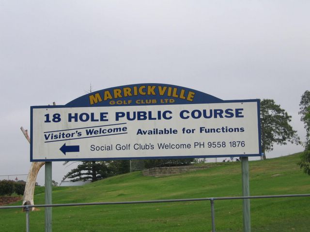 Marrickville Golf Course - Marrickville Sydney: Marrickville Golf Course welcome sign