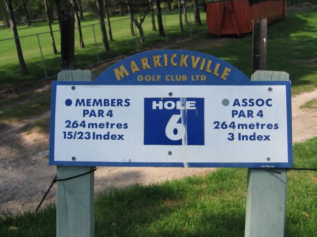 Marrickville Golf Course - Marrickville Sydney: Hole 6 - Par 4, 264 meters