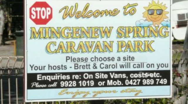 Mingenew Spring Caravan Park - Mingenew: Welcome sign