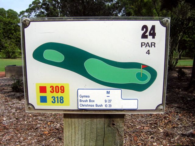 Nelson Bay Golf Course - Nelson Bay: Layout of Hole 24 - Par 4, 318 meters