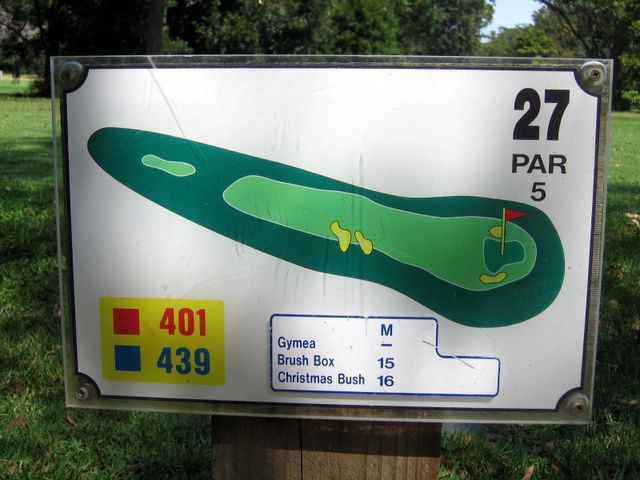 Nelson Bay Golf Course - Nelson Bay: Layout of Hole 27 - Par 5, 439 meters