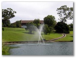 Nelson Bay Golf Course - Nelson Bay: Water feature with Club House in background