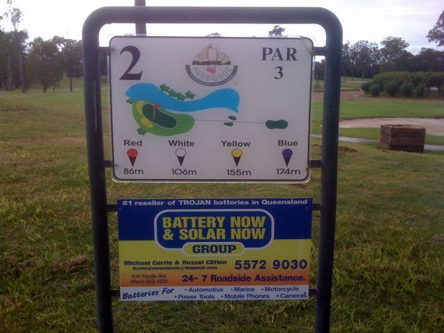 Parkwood International Golf Course - Parkwood, Gold Coast: Hole 2 Par 3, 174 meters sponsored by Battery Now and Solar Group