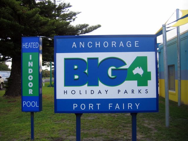 BIG4 Port Fairy Holiday Park - Port Fairy: Big$ Anchorage Holiday Park welcome sign