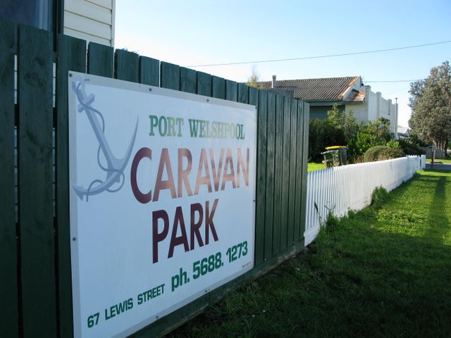 Port Welshpool Caravan Park - Port Welshpool: Port Welshpool Caravan Park welcome sign
