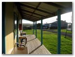 Apostles Camping Park & Cabins - Princetown: View from cabin verandah looking back toward the park entrance