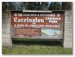 Carrington Caravan Park - Rosebud: Carrington Caravan Park welcome sign.
