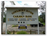 Goulburn River Tourist Park - Seymour: Goulburn River Caravan Park welcome sign