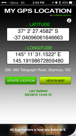 Telegraph Road Stay and Rest - Seymour: GPS Coordinates