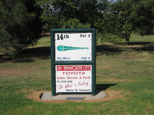 Tamworth Golf Course - Tamworth: Layout of Hole 14 - Par 3, 191 meters