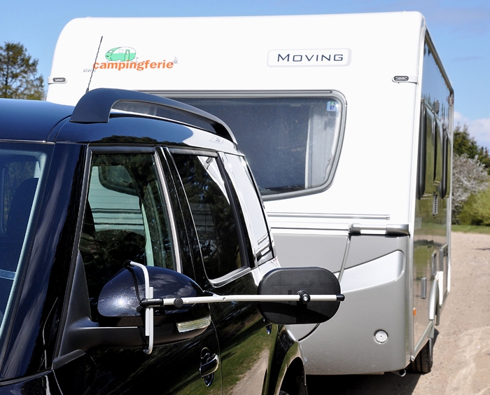 Universal Caravan Towing Mirrors - Barooga: Caravan Mirror showing relationship to caravan.