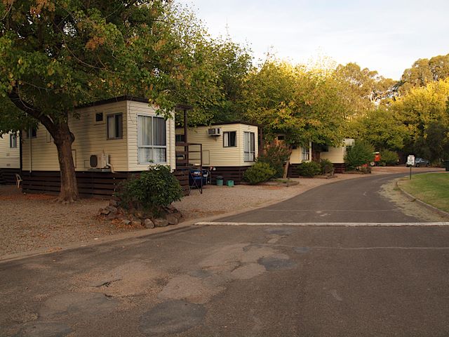 Painters Island Caravan Park by Russell Barter - Wangaratta VIC Album 2: Cottage accommodation, ideal for families, couples and singles