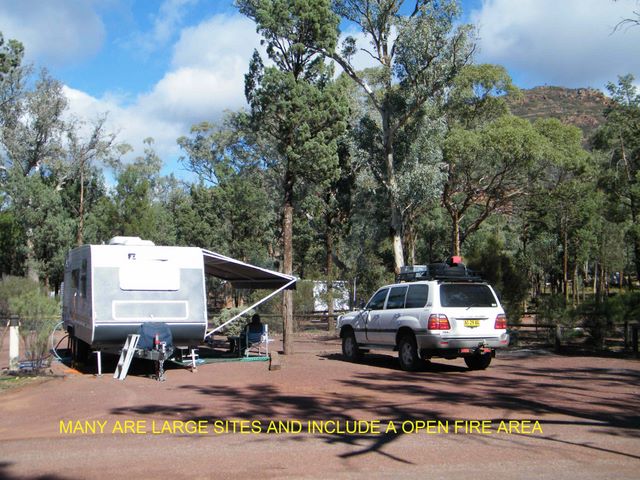Wilpena Pound Camping and Caravan Park - Wilpena Pound: Many sites are spacious and include and open fire area