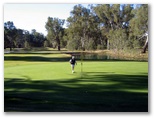 Yarrawonga & Border Golf Club - Mulwala: Green on Hole 13 looking back along fairway