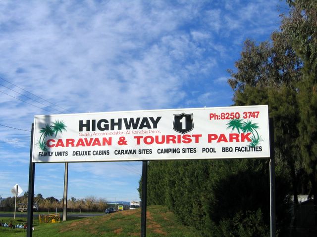 Highway One Caravan & Tourist Park - Bolivar : Highway 1 Caravan & Tourist Park welcome sign