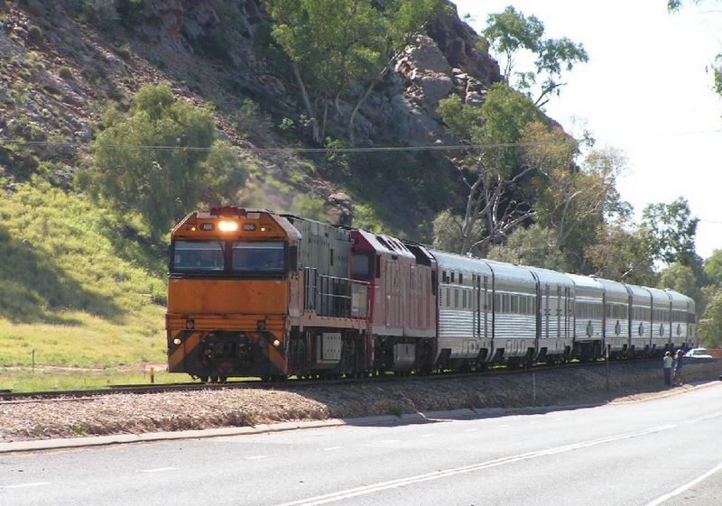 Alice Springs Northern Territory - Alice Springs: The Ghan departs Alice Springs for Adelaide