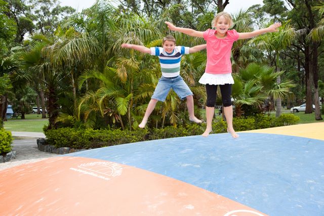 NRMA Darlington Beach Holiday Park 2009 - Arrawarra: Jumping pillow for children.