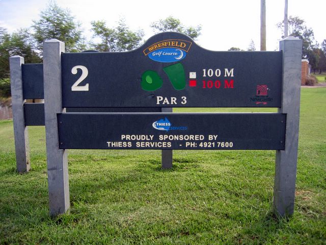 Beresfield Golf Course - Beresfield: Layout of Hole 2 - Par 3, 100 metres