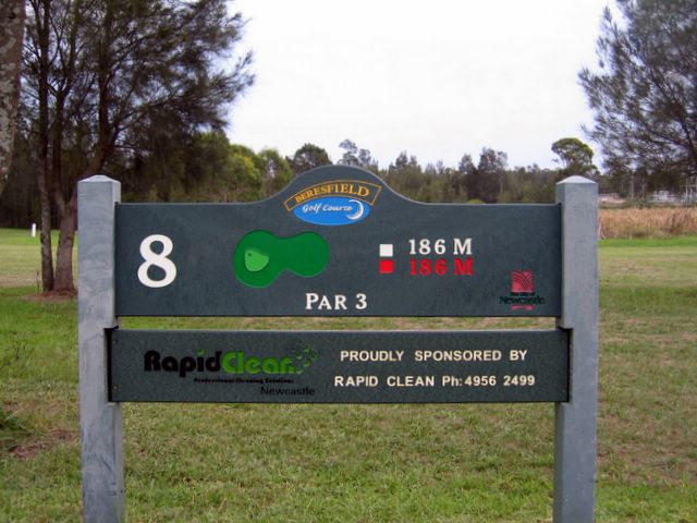 Beresfield Golf Course - Beresfield: Layout of Hole 8 - Par 3, 186 metres