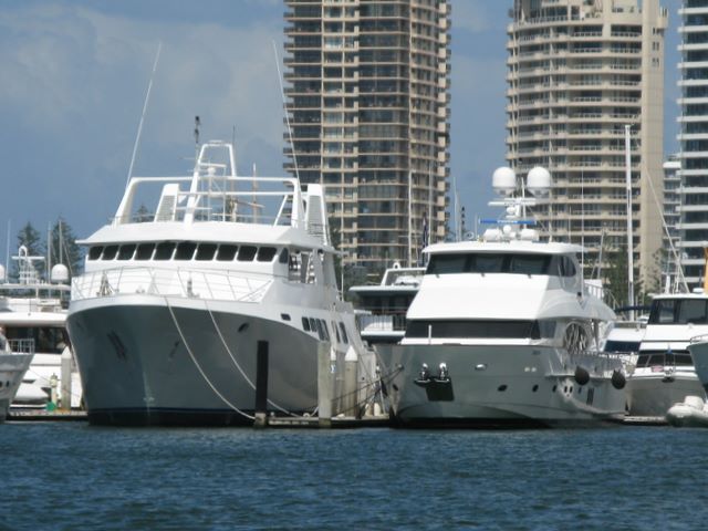 Luxury cruisers at the Marina