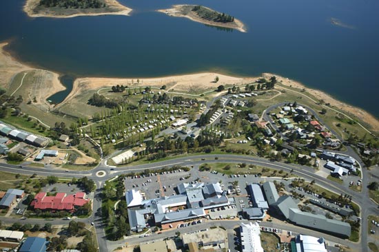 Aerial view of Jindabyne Holiday Park
