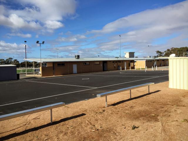 Boort Showground and Harness Racing - Boort: Nicely prepared area for basketball or volleyball.