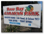 Rose Bay Caravan Park - Bowen: Rose Bay Caravan Park welcome sign