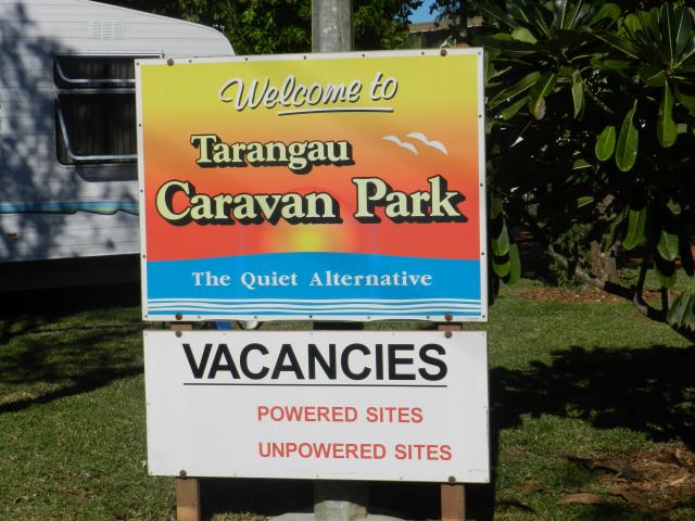 Tarangau Caravan Park - Broome: Welcome sign