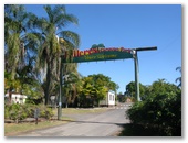 Hillcrest Holiday Park - Burrum Heads: Welcome sign and park entrance