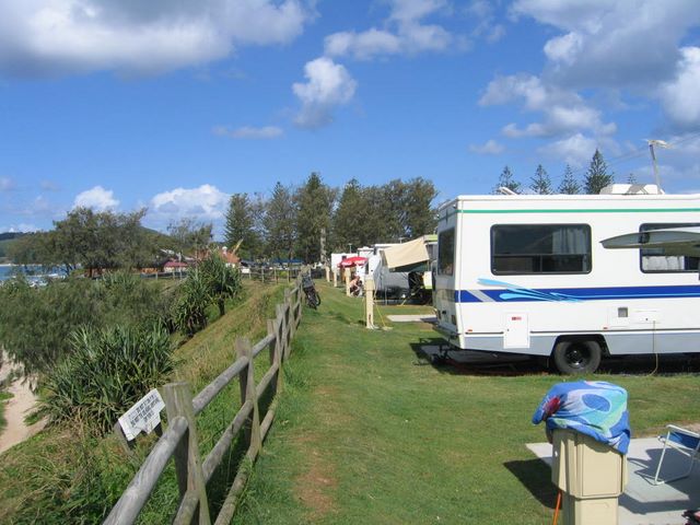 First Sun Caravan Park - Byron Bay: You'll need to book in advance from prime beachfront sites like this