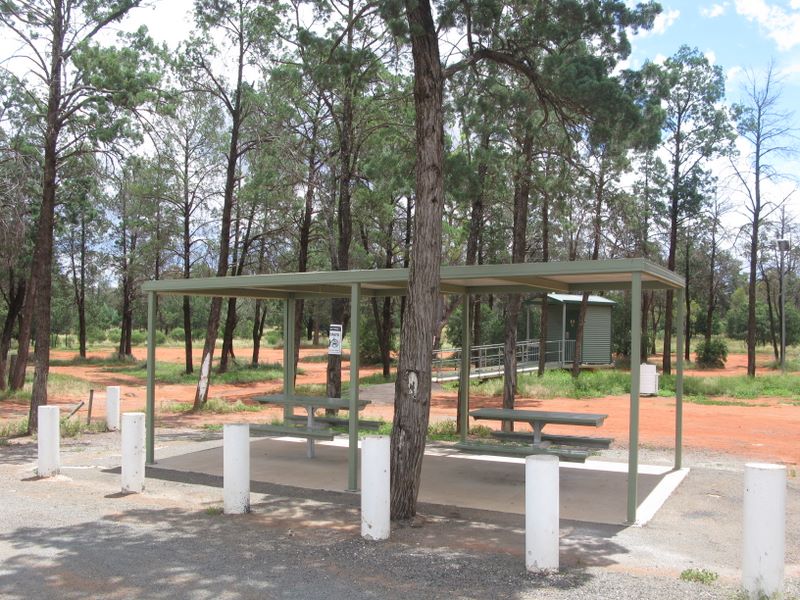 Barrier Highway Meadow Glen Rest Area - Cobar: Sheltered picnic tables