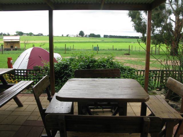 Colac Caravan and Cabin Park - Colac: Lovely rural outlook from Camp Kitchen.