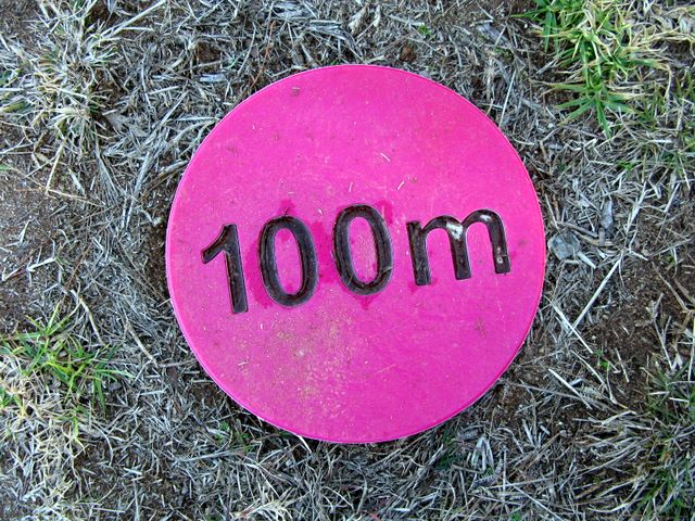Cowra Golf Club - Cowra: Distance markers are set into the ground.