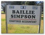 Cowra Golf Club - Cowra: Hole 2 Park 4, 317 meters.  Sponsored by Baillie Simpson Chartered Accountant.