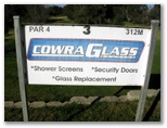 Cowra Golf Club - Cowra: Hole 3 Par 4, 312 meters.  Sponsored by Cowra Glass Service.