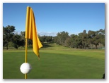 Cowra Golf Club - Cowra: Green on Hole 4 looking back along the fairway.