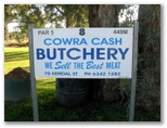 Cowra Golf Club - Cowra: Hole 8 Par 5, 449 meters.  Sponsored by Cowra Cash Butchery.